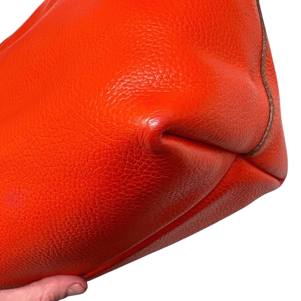 Salvatore ferragamo orange pebbled leather tote bag - Picture 3 of 16